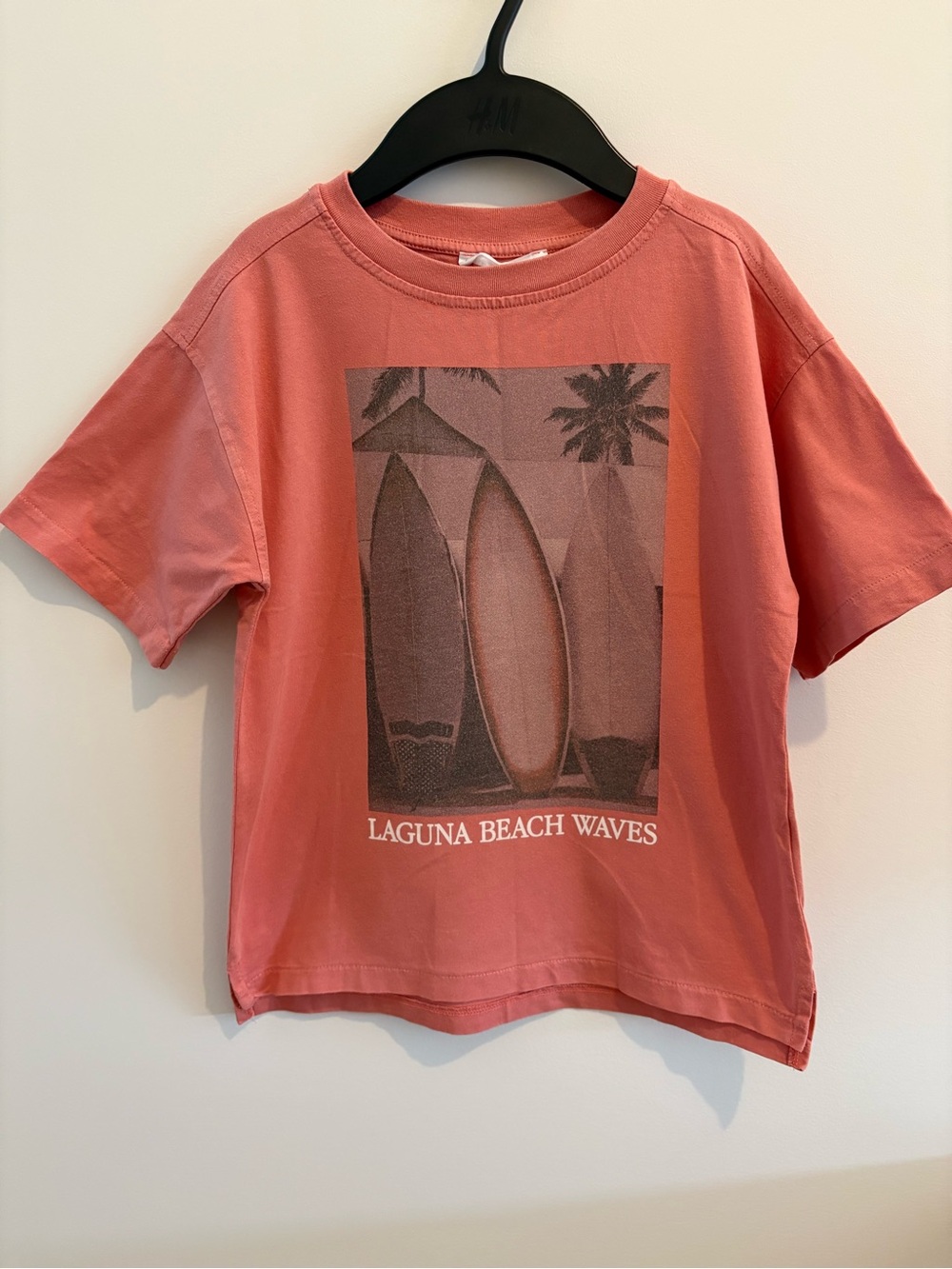 Zara Coral Graphic Laguna Beach Waves Tee